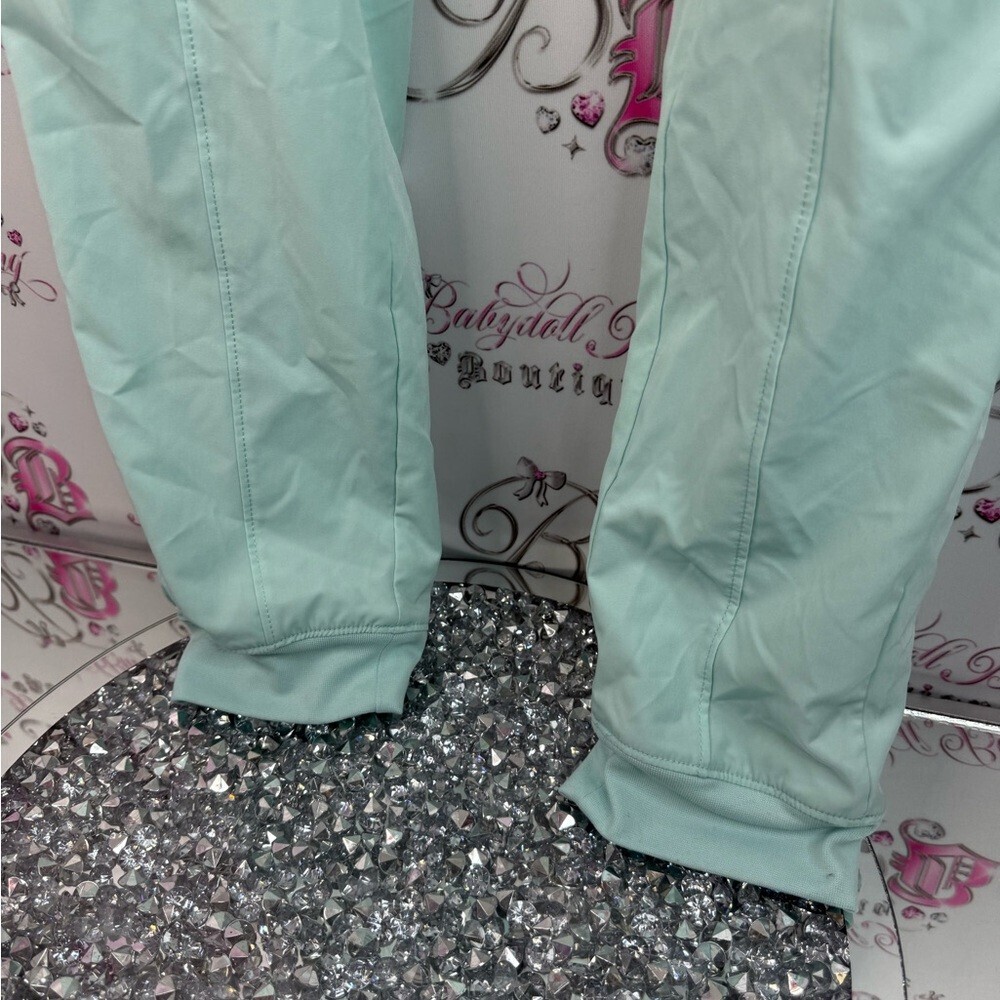 Fila pants joggers cuff hem bottom Light blue mint Green Women's Joggers comfy - Picture 6 of 13
